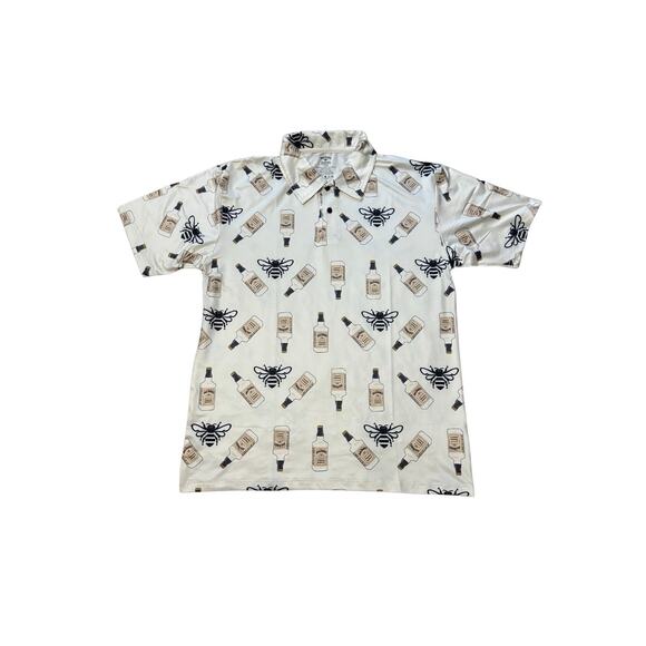 Jack Daniel’s Honey Polo Shirt – Bee & Bottle Print – New in Packaging Large - Picture 1 of 2